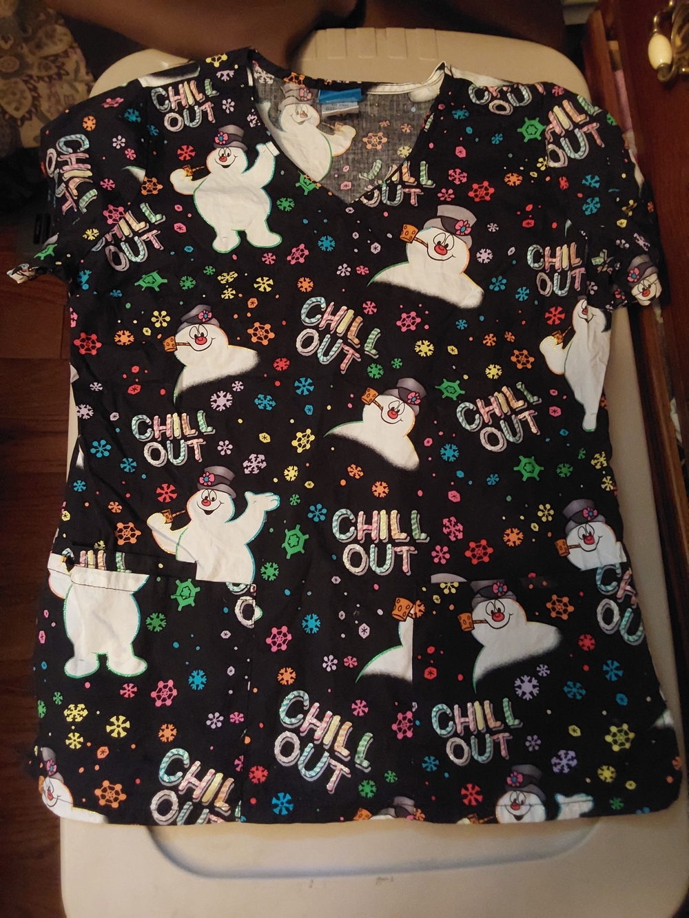 Womans Christmas Scrub Top